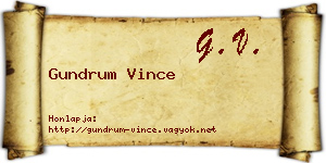 Gundrum Vince névjegykártya